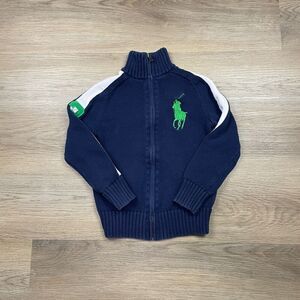 Polo Ralph Lauren Sweater Boys Small Blue Big Pony Full Zip